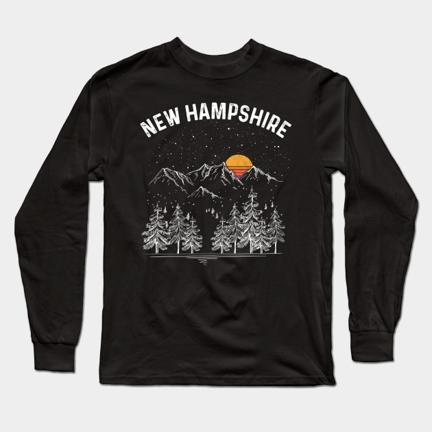 Vintage Retro New Hampshire State Long Sleeve T-Shirt by DanYoungOfficial
